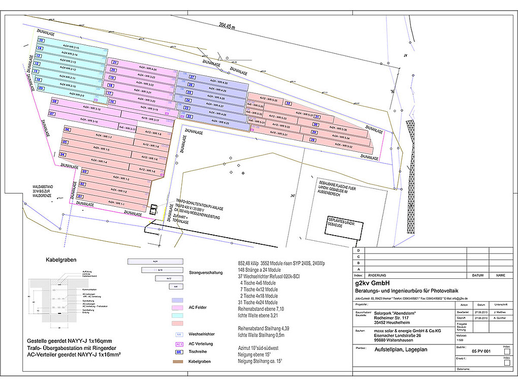 [Translate to Englisch:] Entwurfsplanung für ein PV-Kraftwerk