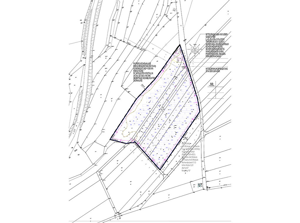 [Translate to Englisch:] Entwurfsplanung für ein PV-Kraftwerk