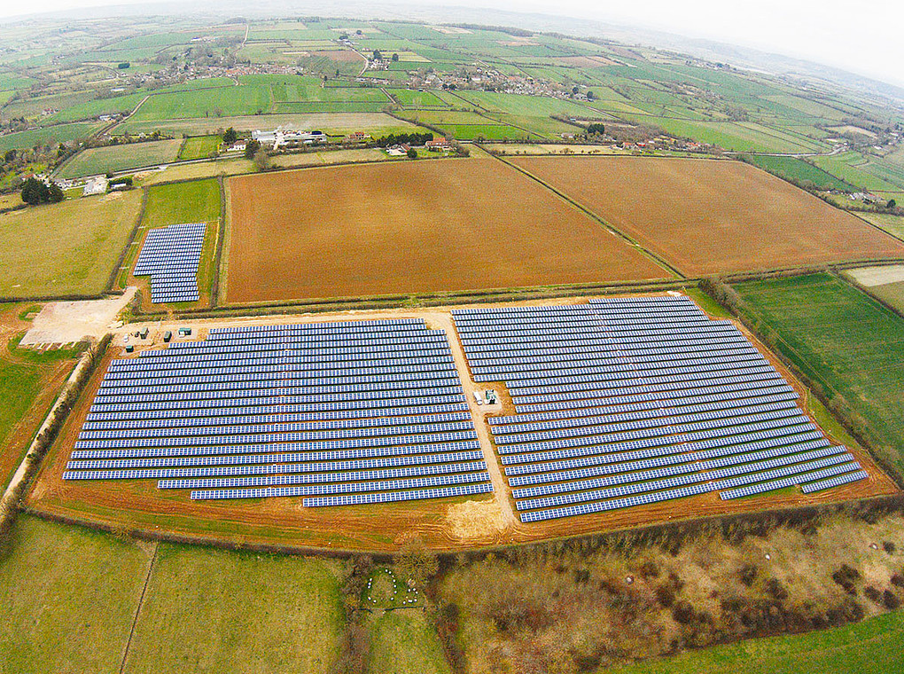 Luftbild der 3,2 MW Anlage Tengore in Großbritannien